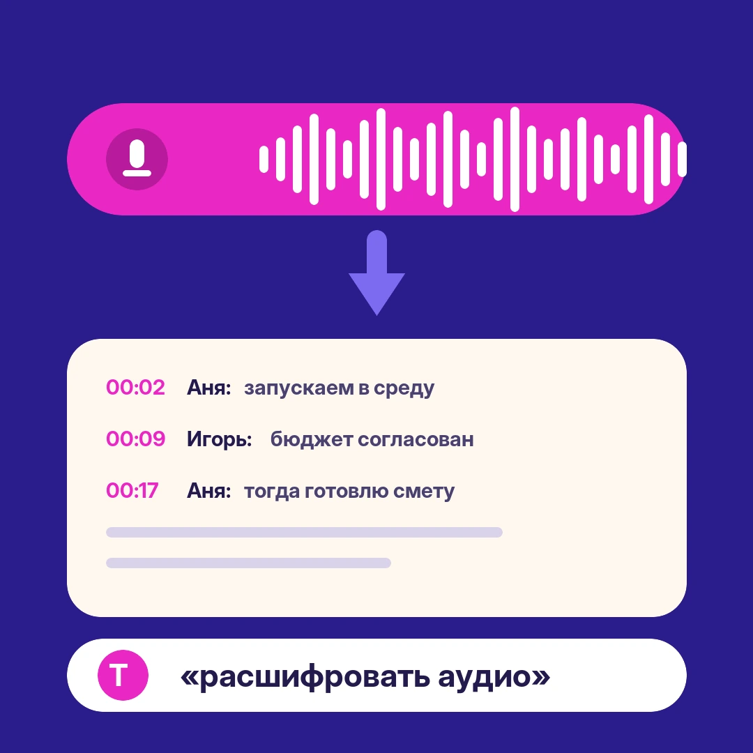 Расшифровать аудио