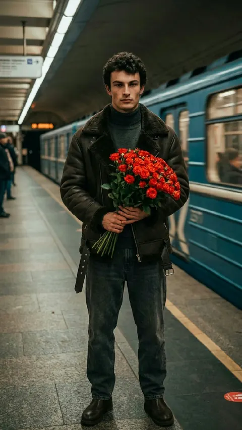 Букет на перроне