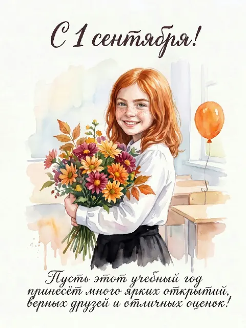 С осенним букетом