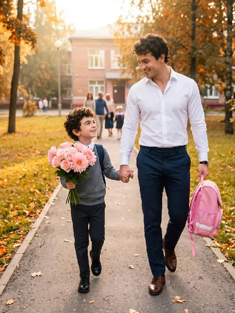 С папой в школу