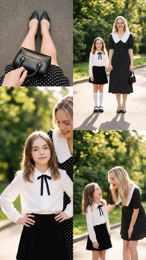 Школьный день с мамой — коллаж