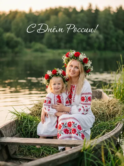 Открытка "В лодке"