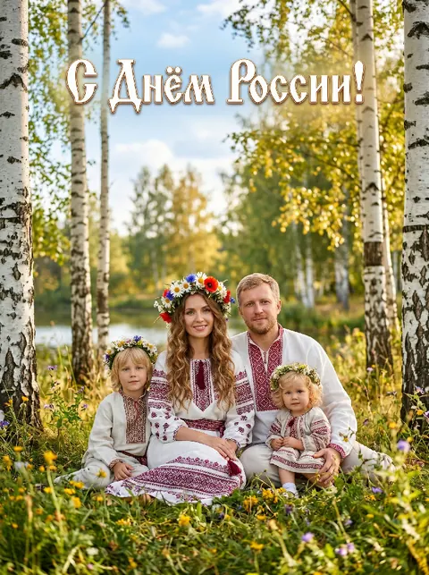 Открытка в традиционной одежде