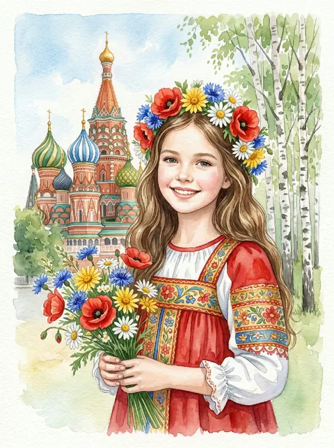 Открытка акварелью