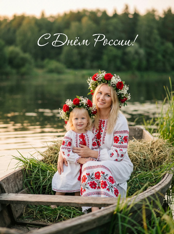 Открытка "В лодке"