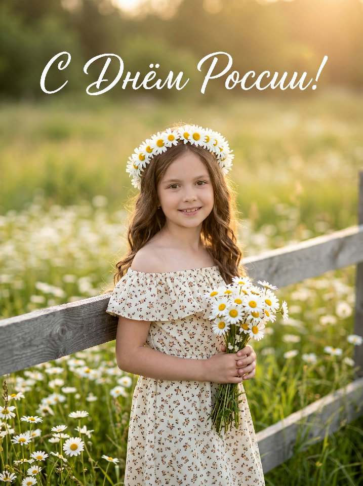 Открытка "С ромашками"
